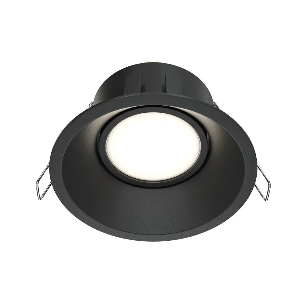 Spot incastrat rotund din Aluminiu Negru H4.5xD9cm IP 20 GU10 50W Dot