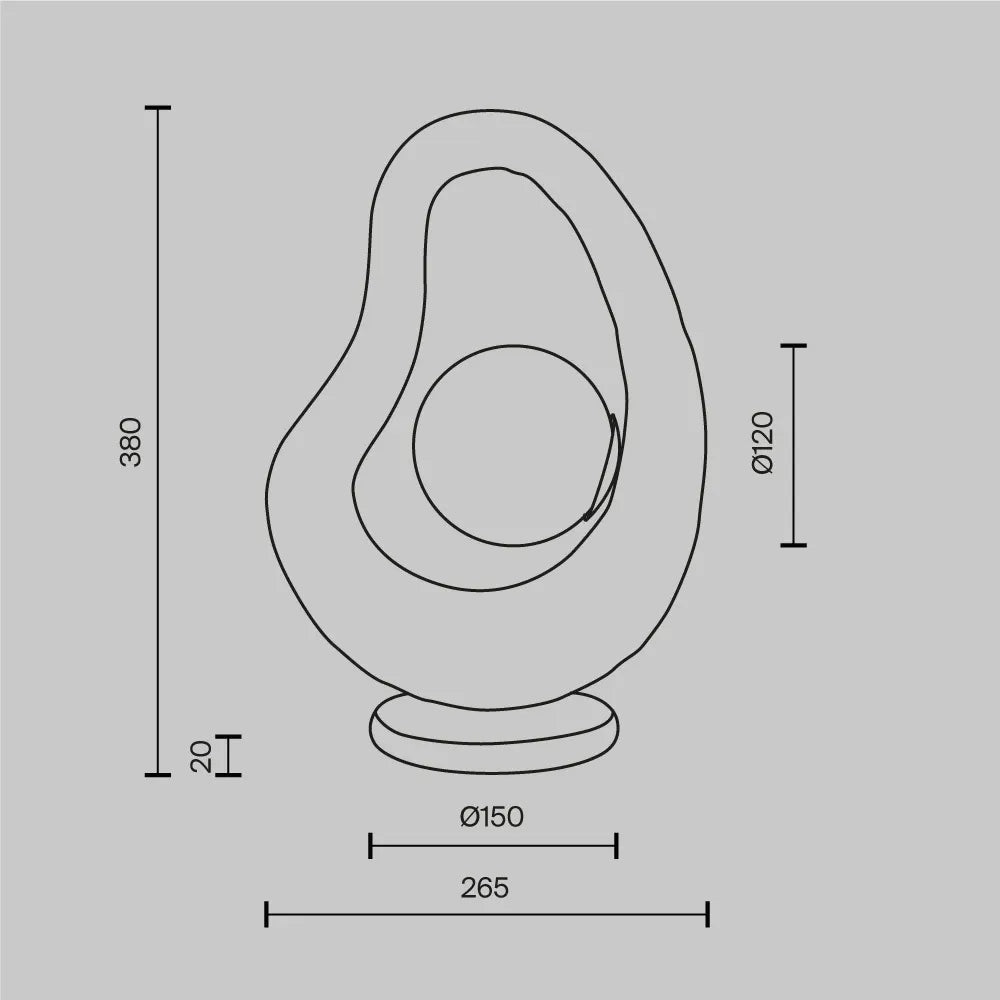 Veioza din Metal Alb si Sticla Alb H38xL15cm Opus