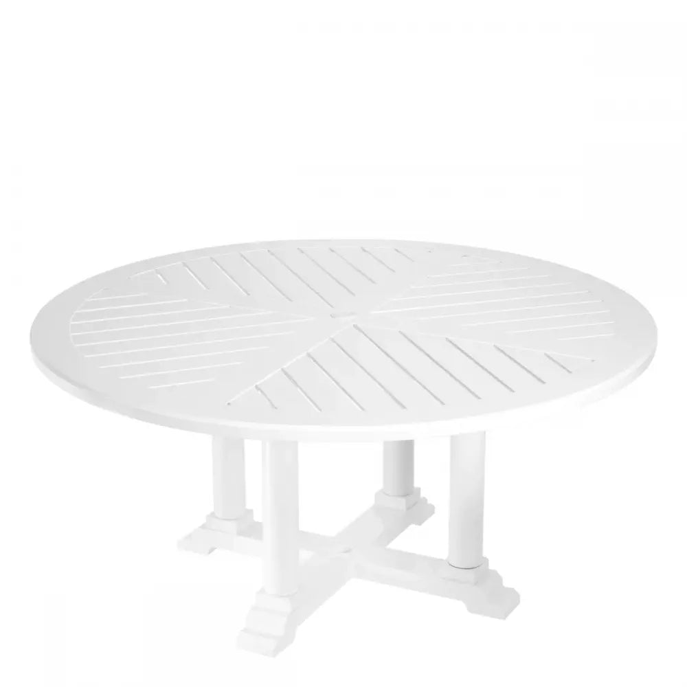 Masa rotunda de exterior din Metal Alb H75xD160cm Bell Rive L Eichholtz
