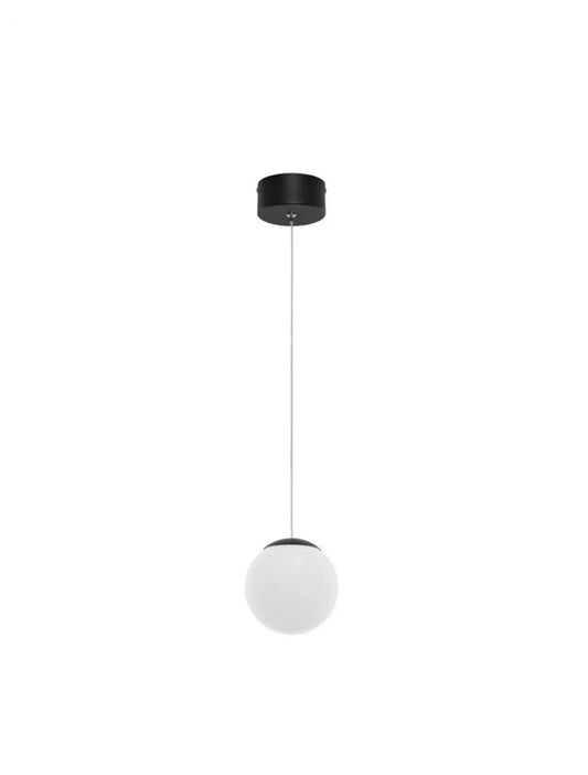 Pendul structura din Aluminiu Negru si abajur din Sticla Alb H150xL13cm IP20 8W 400lm 3000k NUVOLE