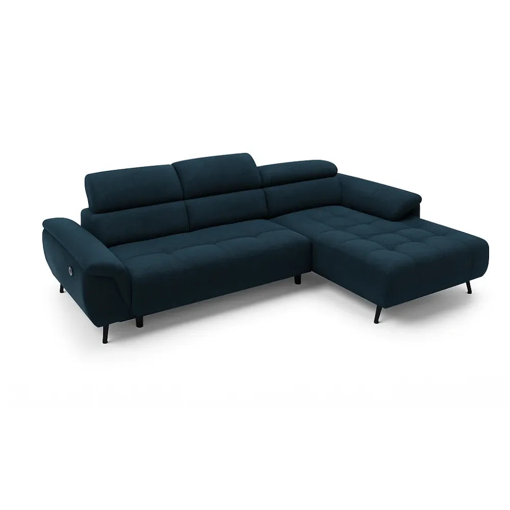 Coltar cu extensie electrica tapitat cu material Vogue 13 Deep Ocean Genova