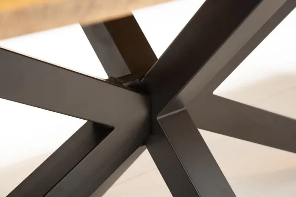 Masa din Lemn de mango Maro si Metal Negru L160xH77cm Galaxie