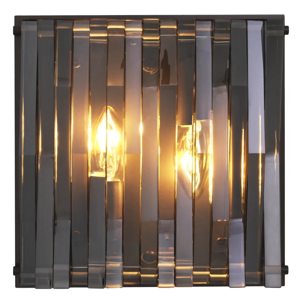 Aplica de perete din Metal Bronz si Sticla Negru H21xL15cm Nuvola S Eichholtz