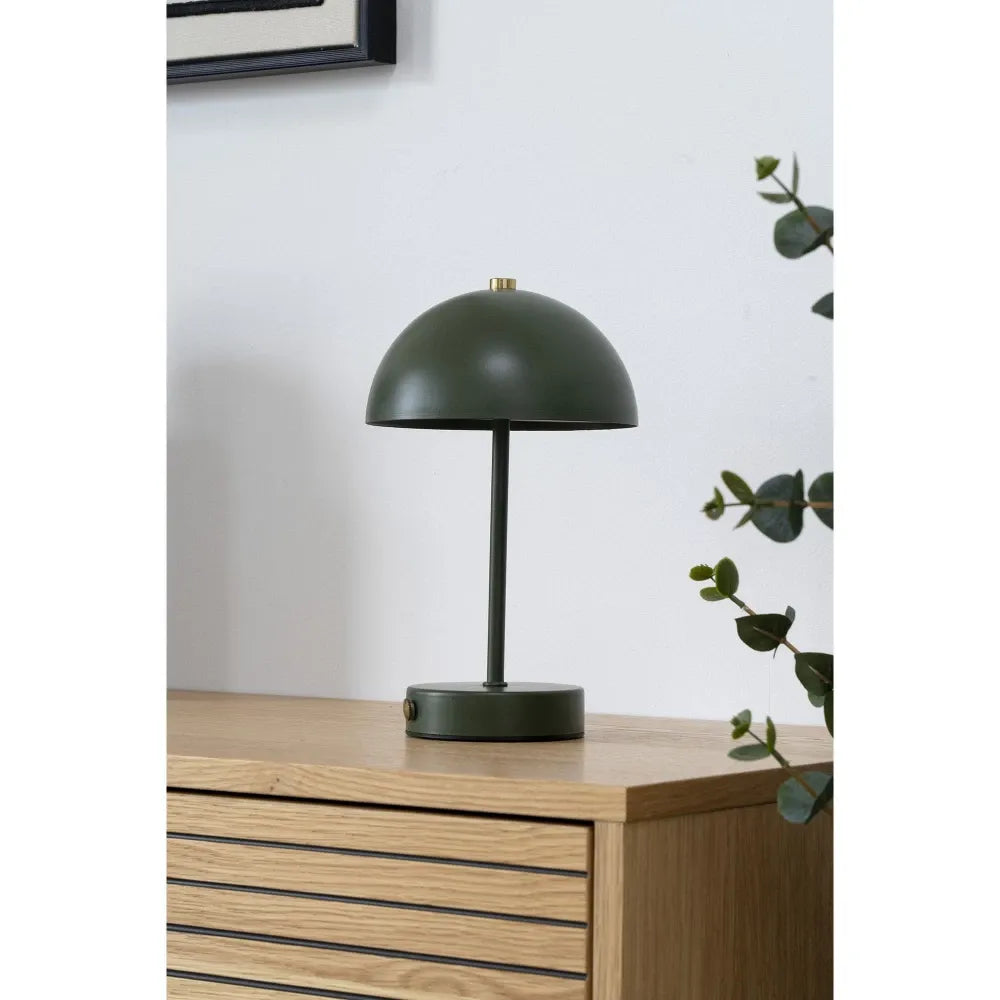 Veioza reincarcabila din Metal Verde H25xD15cm Holt