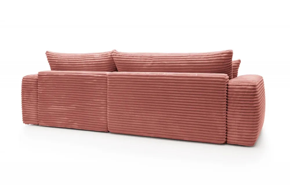 Coltar extensibil tapitat cu Corduroy Roz cu lada depozitare Billy