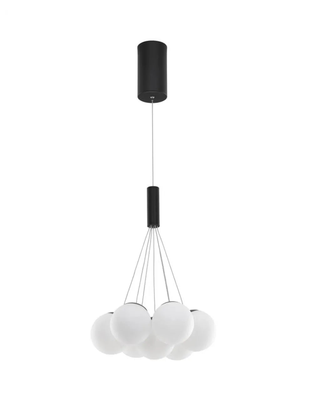 Lustra structura din Aluminiu Negru si abajur din Sticla Alb H150xL36cm IP20 49W 2240lm 3000k NUVOLE