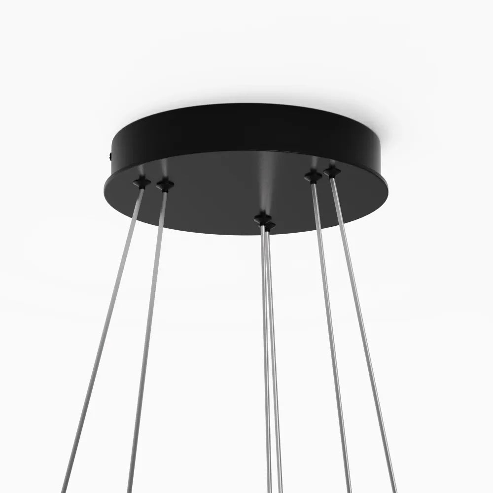 Lustra din Aluminiu Negru si Silicon Alb H134xD80cm Rim