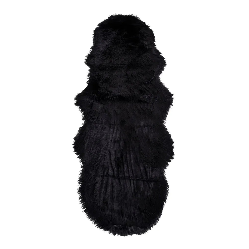 Blanita sintetica decorativa Negru 180x60cm Lambskin Artificial