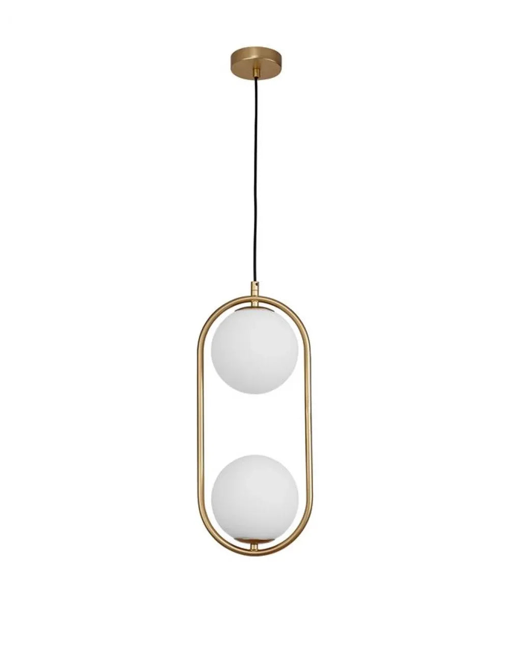 Pendul structura din Metal Auriu si abajur din Sticla Alb H120xL20cm IP20 OBITAR