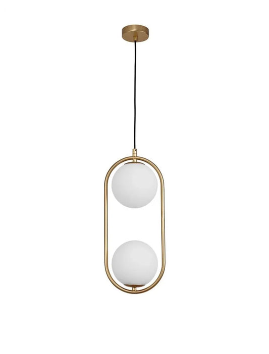 Pendul structura din Metal Auriu si abajur din Sticla Alb H120xL20cm IP20 OBITAR