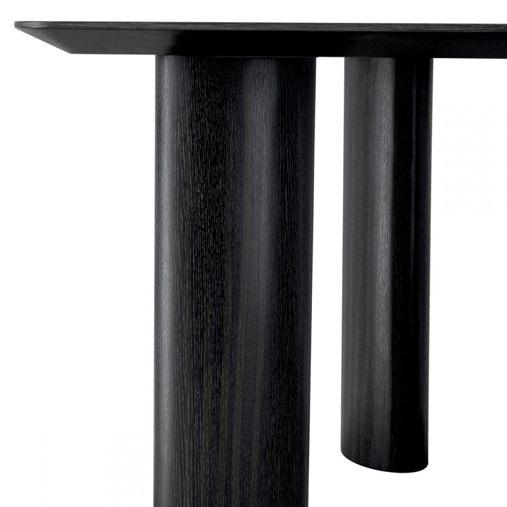 Masa Dreptunghiulara Bergman L Eichholtz din Furnir de stejar Negru de 8-12 persoane L300xH76.5cm