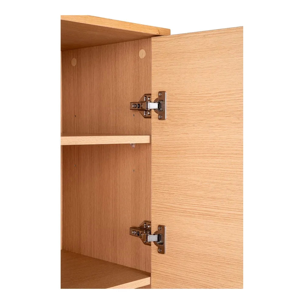 Dulap din Furnir de stejar/MDF Maro si Metal Negru L80xH130cm Kyoto