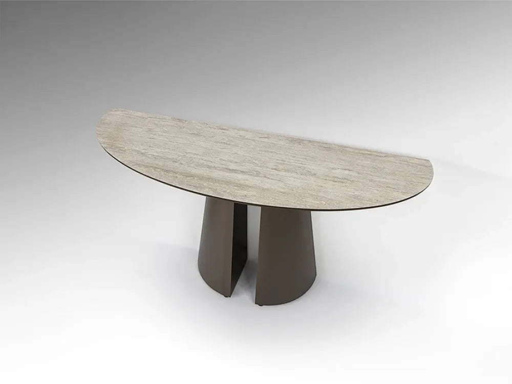 Consola din Metal/MDF Maro si MDF Bej L130xH78cm Samara
