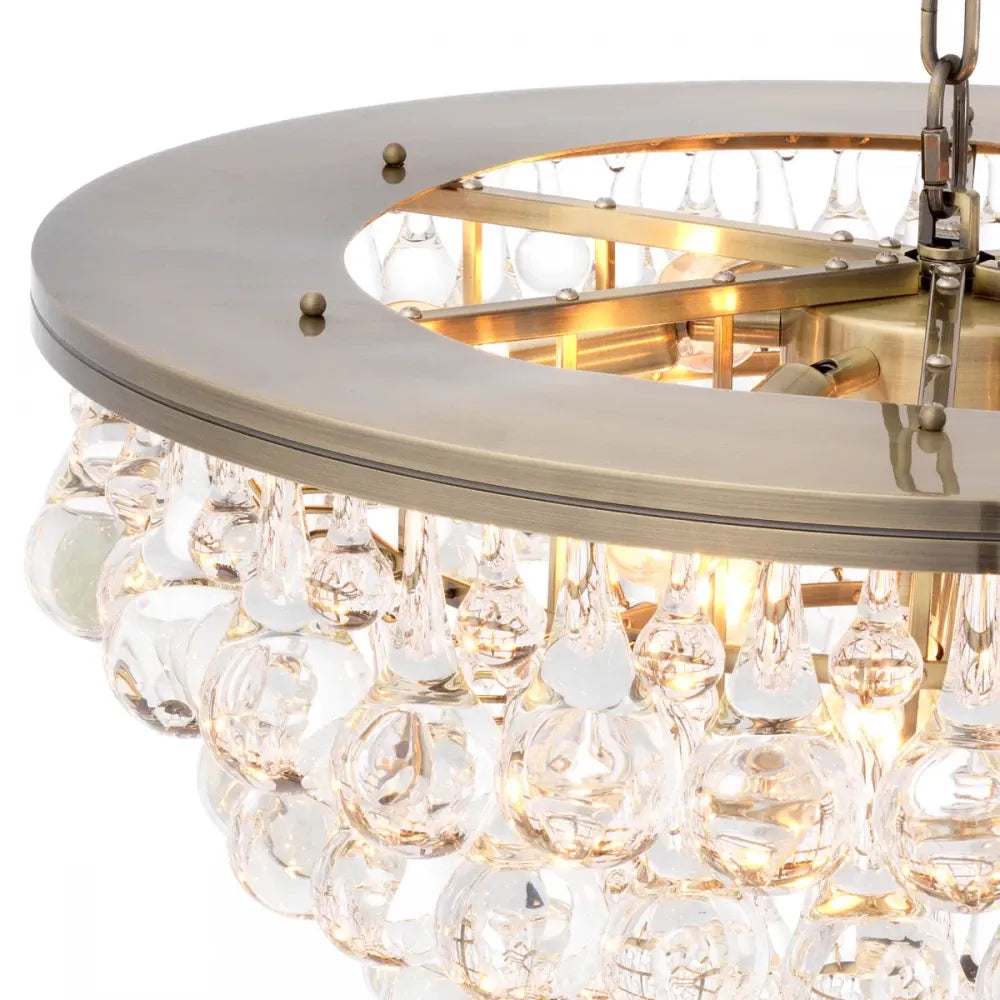 Candelabru din Metal Alama si Sticla Transparent H41xD61cm Bolzano  Eichholtz