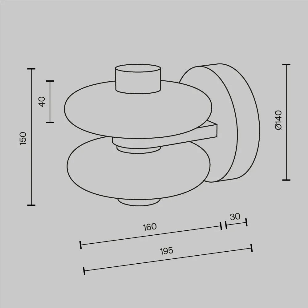 Aplica de perete din Metal Maro si Sticla Alb H15xL16cm Nuvem