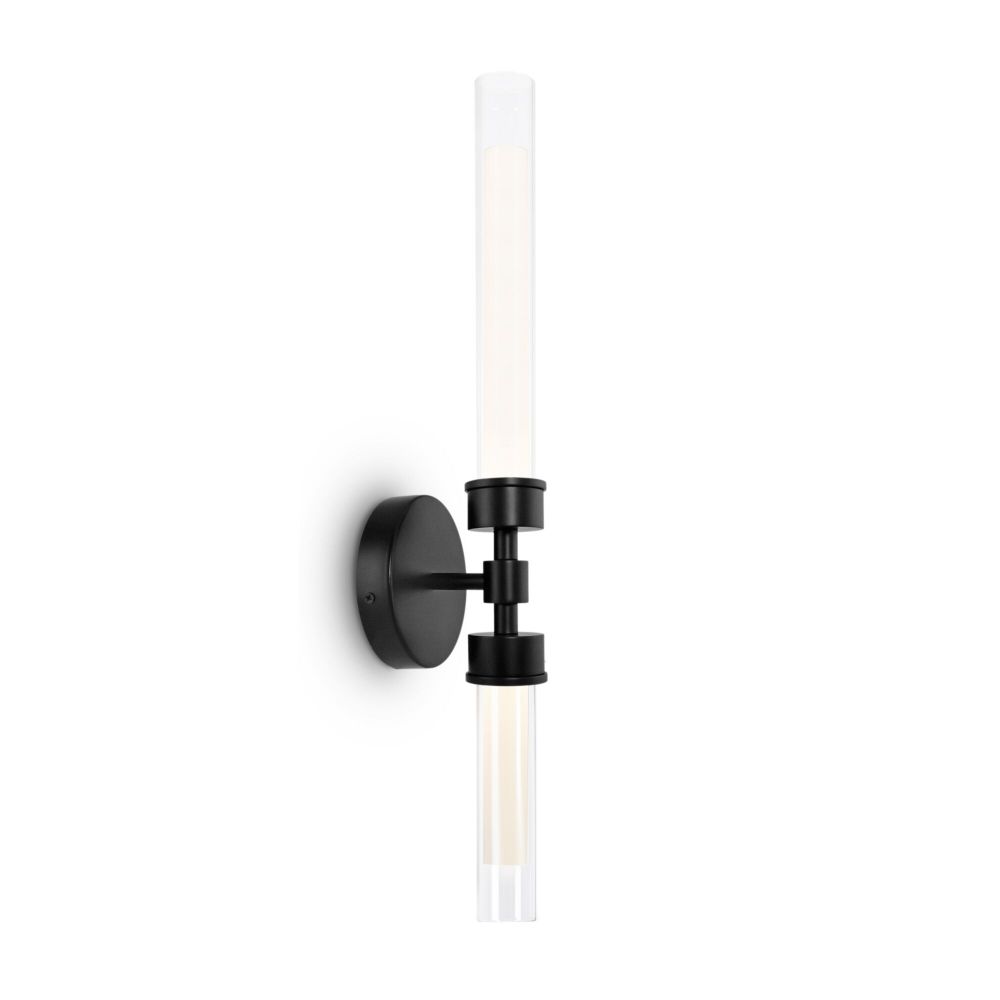 Aplica de perete Metal si Sticla Negru/Transparent L11xH57cm Stelo