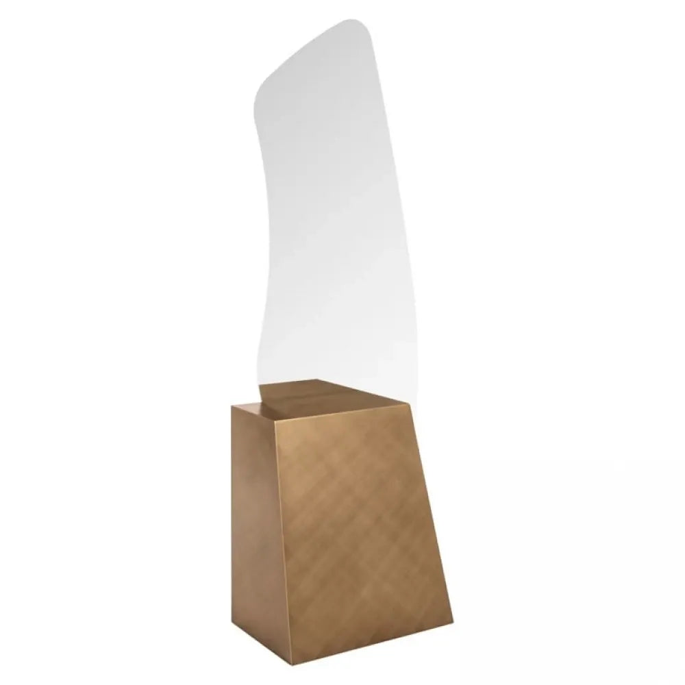 Oglinda de podea Asimetrica cu rama din Metal Auriu periat L75xH202cm Mayla