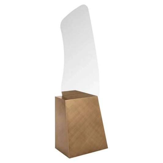Oglinda de podea Asimetrica cu rama din Metal Auriu periat L75xH202cm Mayla