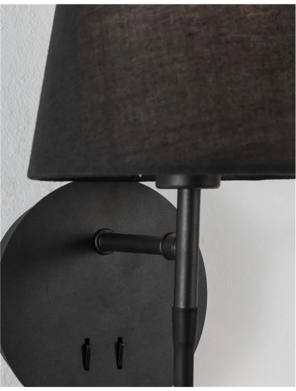 Aplica de perete structura din Aluminiu Negru si abajur din Textil Negru H30xL19cm IP20 3W 180lm 3000k NIA