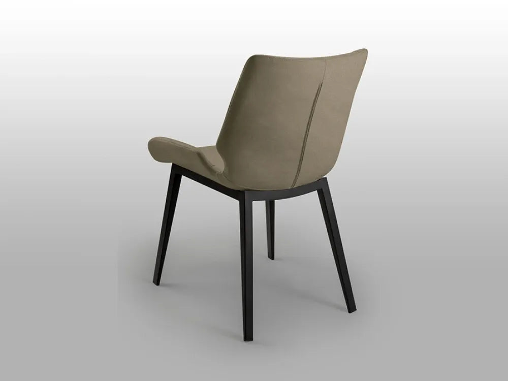 Scaun din Metal Negru si Stofa Bej L54xH83cm Kiara