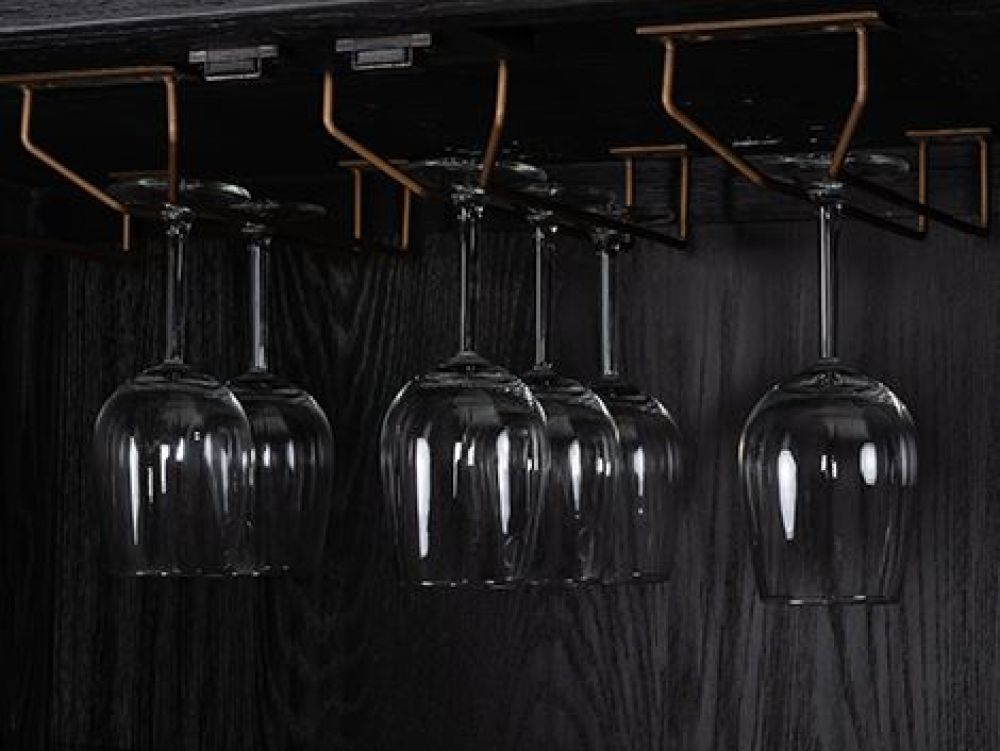 Bar din piele ecologica si Lemn masiv de stejar Bej/Negru Bloomingville L97xH182cm Richmond Interiors