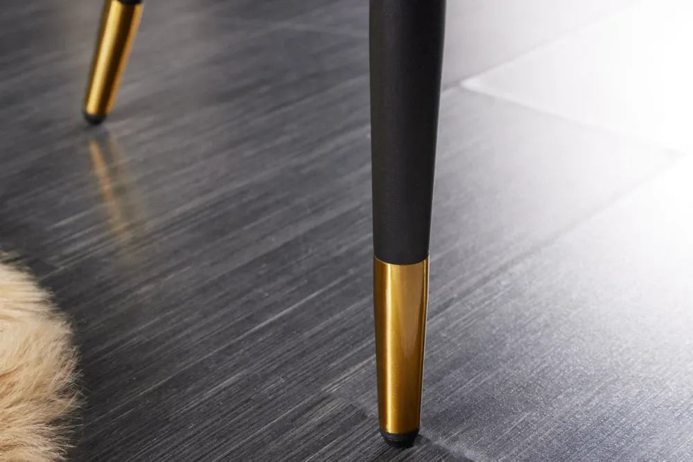 Banca din Metal Negru/Auriu si Catifea Galben H82xL162cm Paris