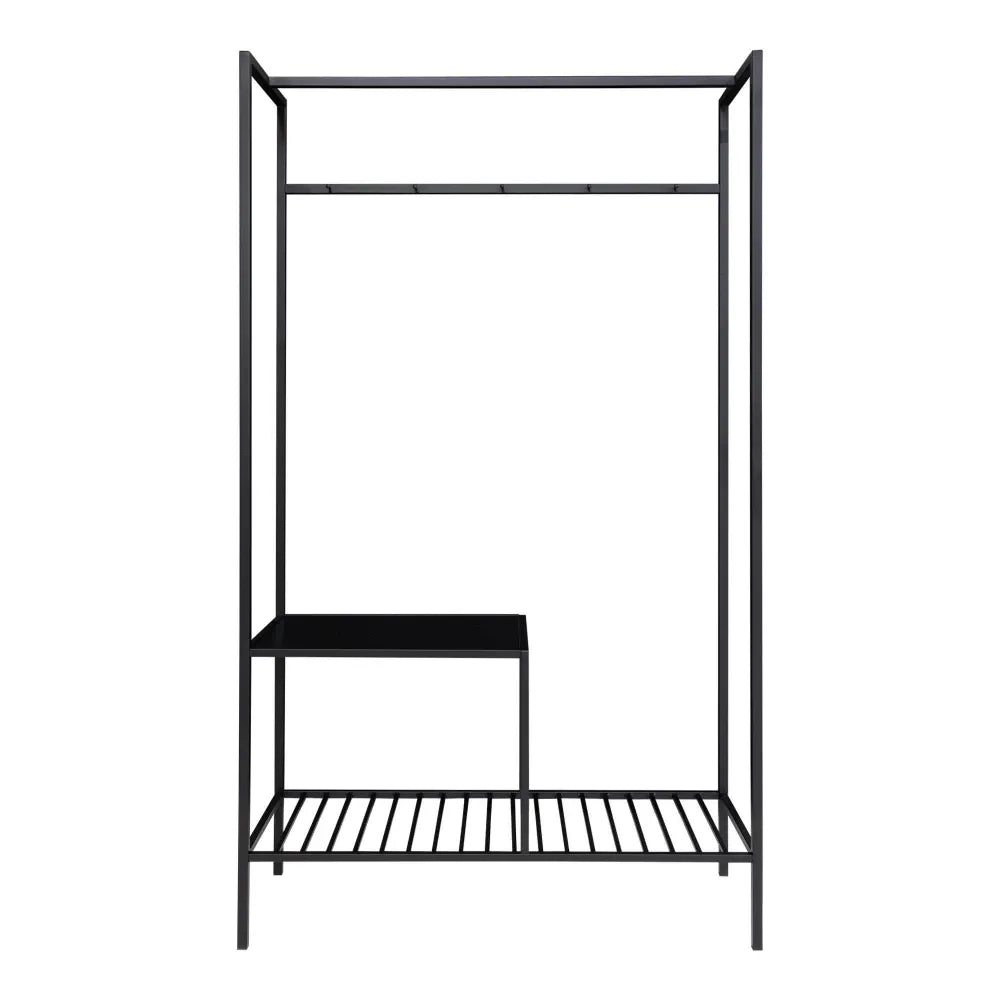 Cuier din PAL Negru si Metal Negru L101xH170cm Vita
