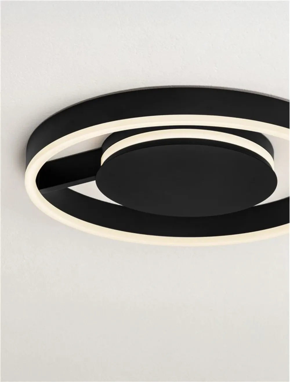 Plafoniera din Metal Negru H4.6xD40cm 41W 1638Lm IP20 Siena