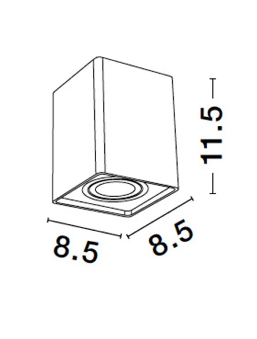Spot aplicat din Aluminiu Negru H11.5xL8.5cm IP20 10W GU10 Monique