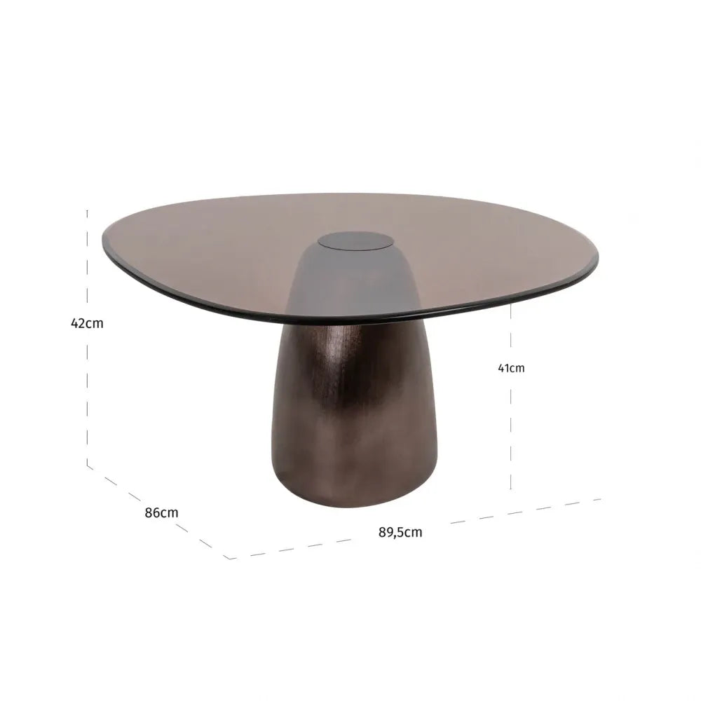 Masuta de cafea din Aluminiu Bronz si Sticla L89.5xH41.5cm Hayden Richmond interiors