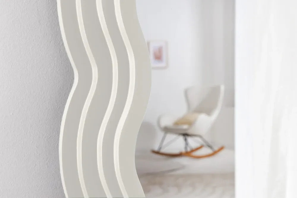 Oglinda cu rama din Poliuretan/MDF Alb H160xL80cm Wave