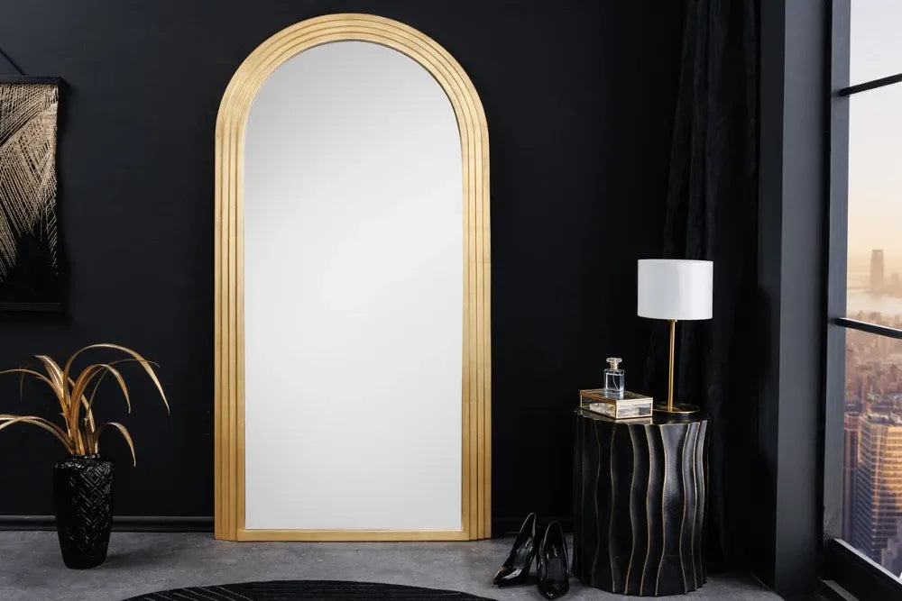 Oglinda cu rama din Poliuretan Auriu H160xL80cm Art Deco