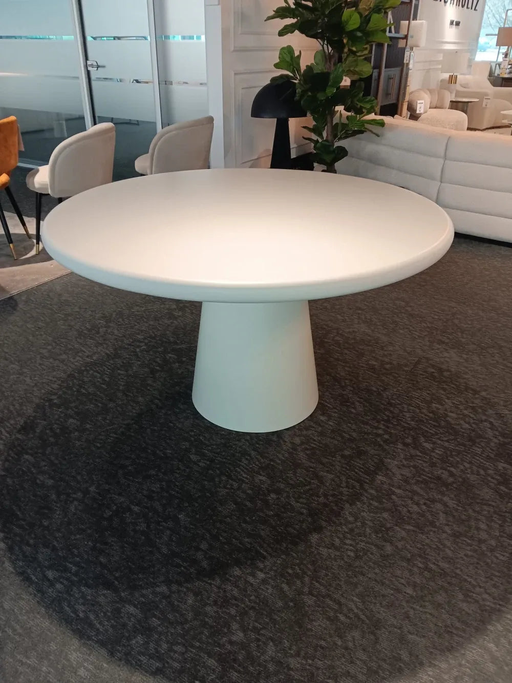 Masa Rotunda de 4-6 persoane din MDF Alb D130xH71cm Bloomstone Richmond Interiors