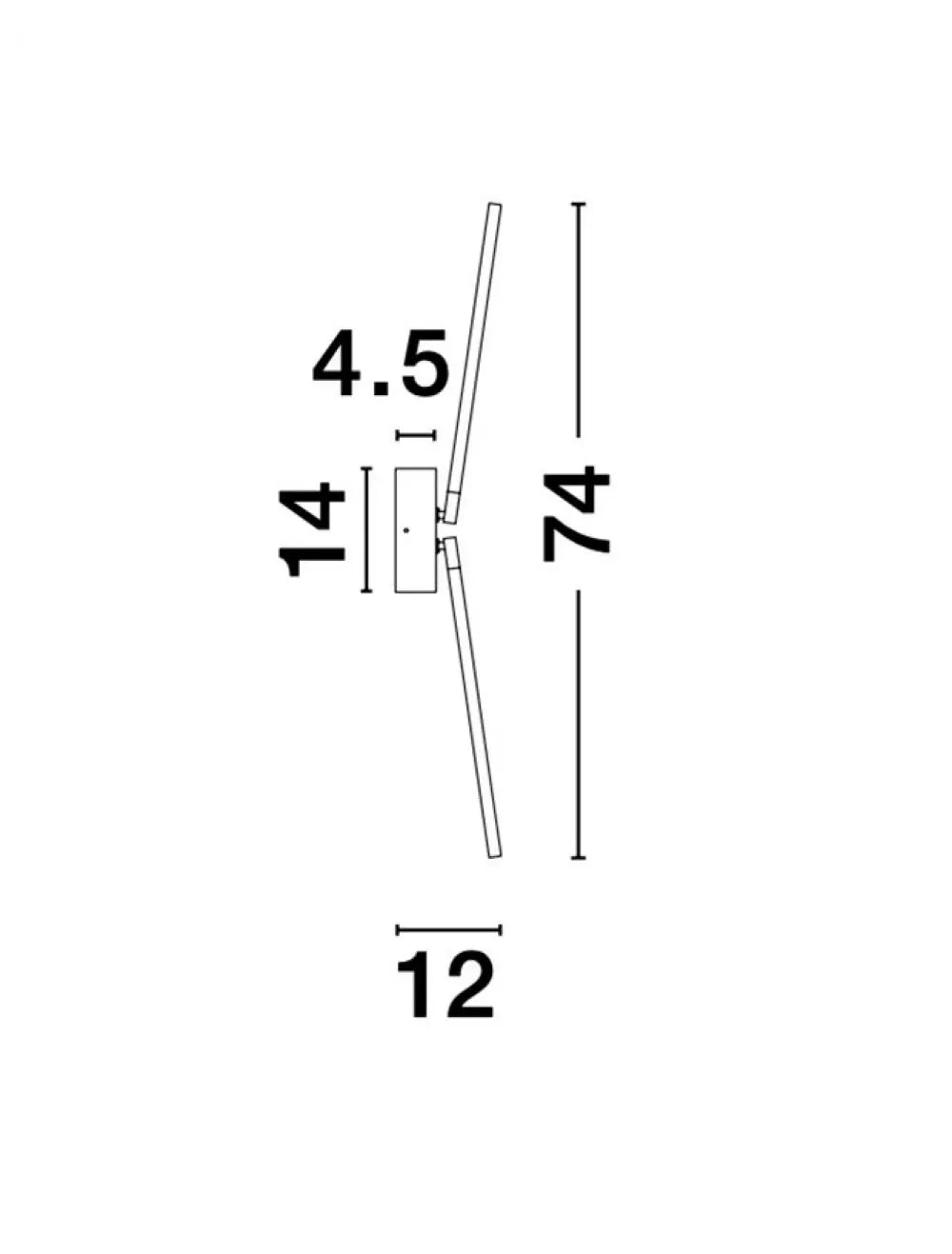 Aplica de perete structura din Metal Auriu si abajur din Acrilic Alb H74xL6cm IP20 11W 532lm 3000k RACCIO