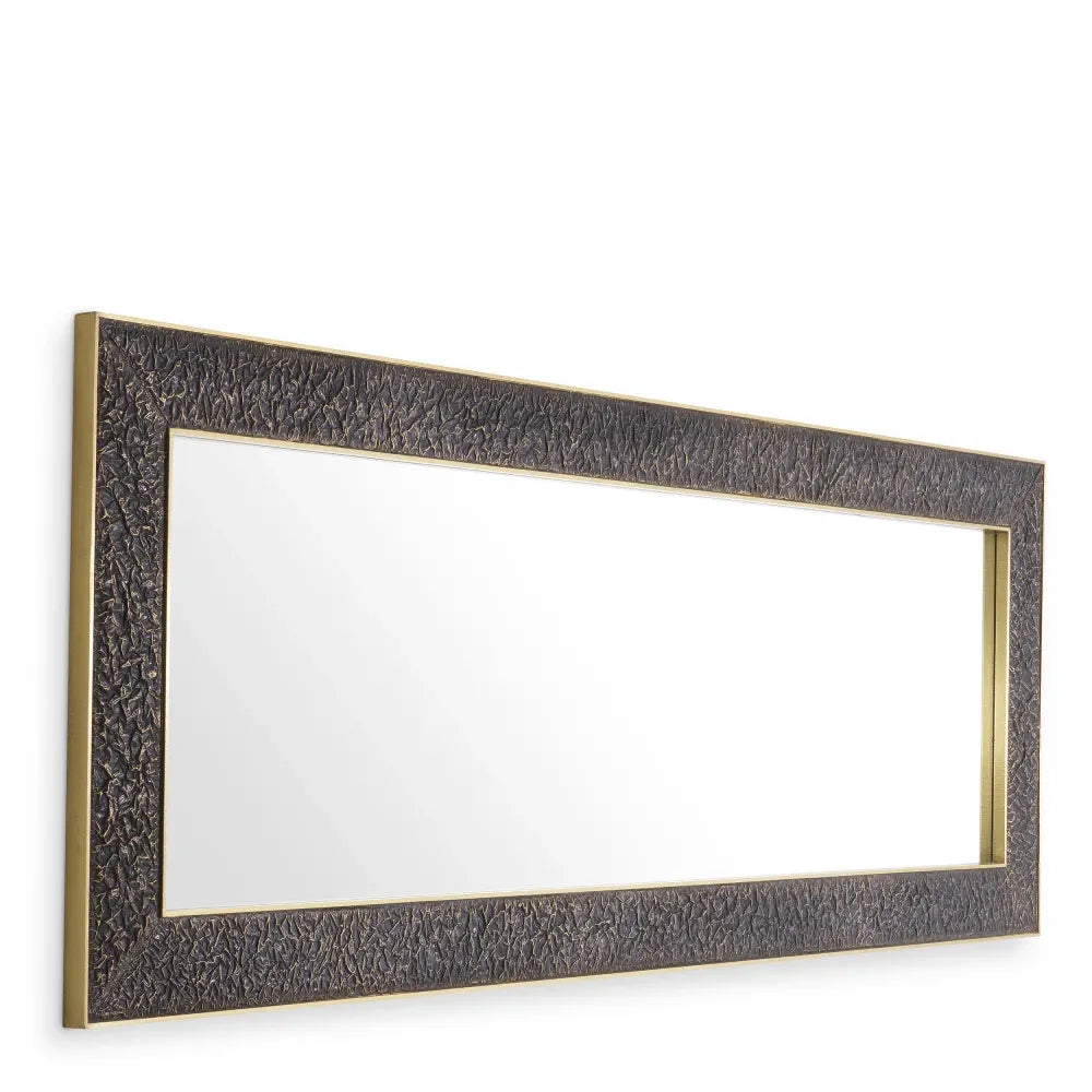 Oglinda cu rama din Metal/MDF Bronz/Alama L80xH220cm Risto rectangular Eichholtz
