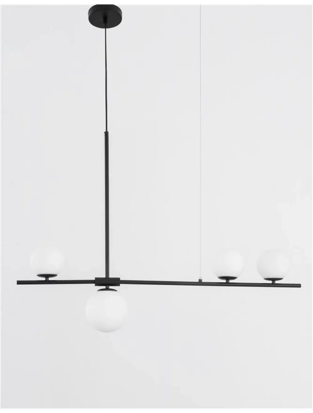 Lustra structura din Metal Negru si abajur din Sticla Alb H120xL100cm IP20 IMPERO