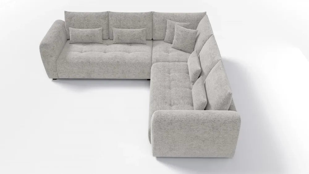 Coltar simetric tapitat cu Chenille Sajma 15 Bej L306x306cm Trezzo