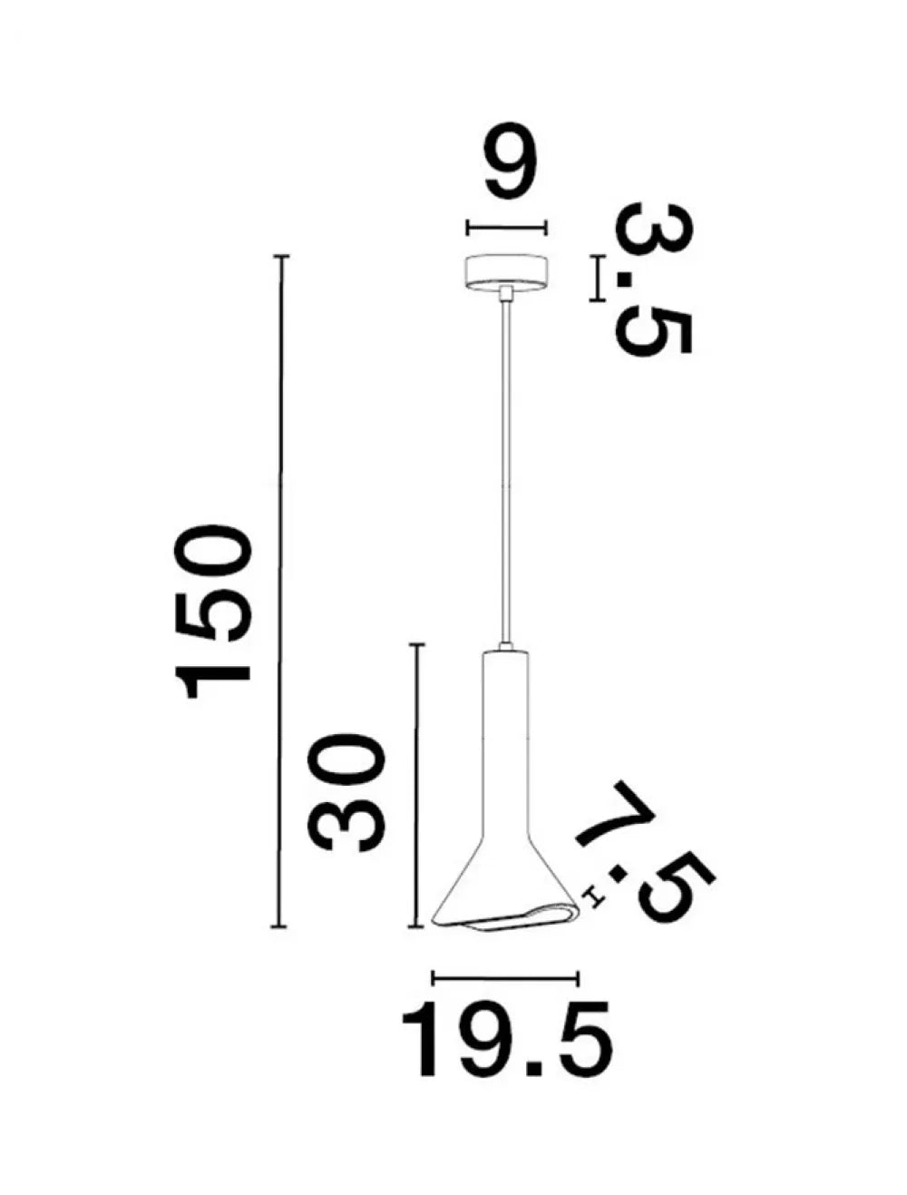 Pendul structura din Metal Gri si abajur din Ciment Gri H150xL19.5cm IP20 DYLAN