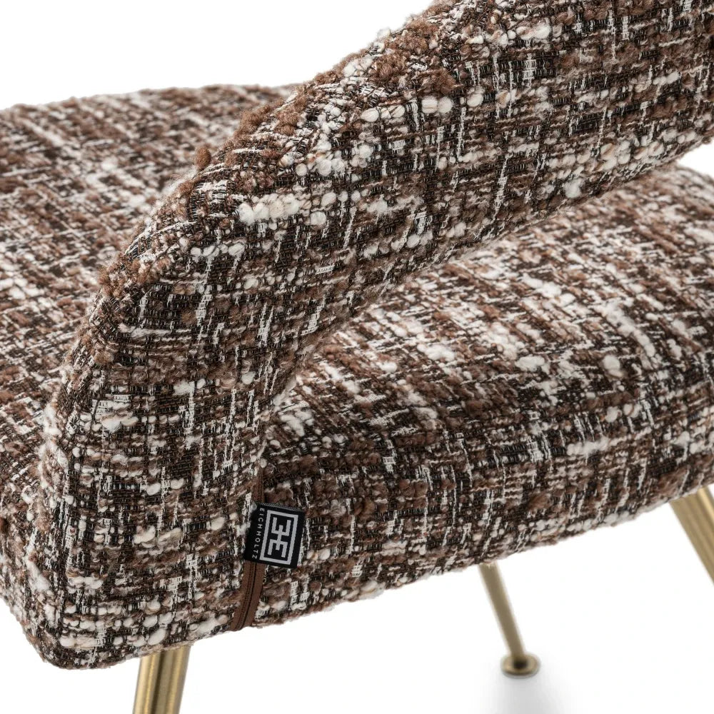 Scaun tapitat cu Stofa boucle Multicolor L58xA56xH77cm Bravo Eichholtz