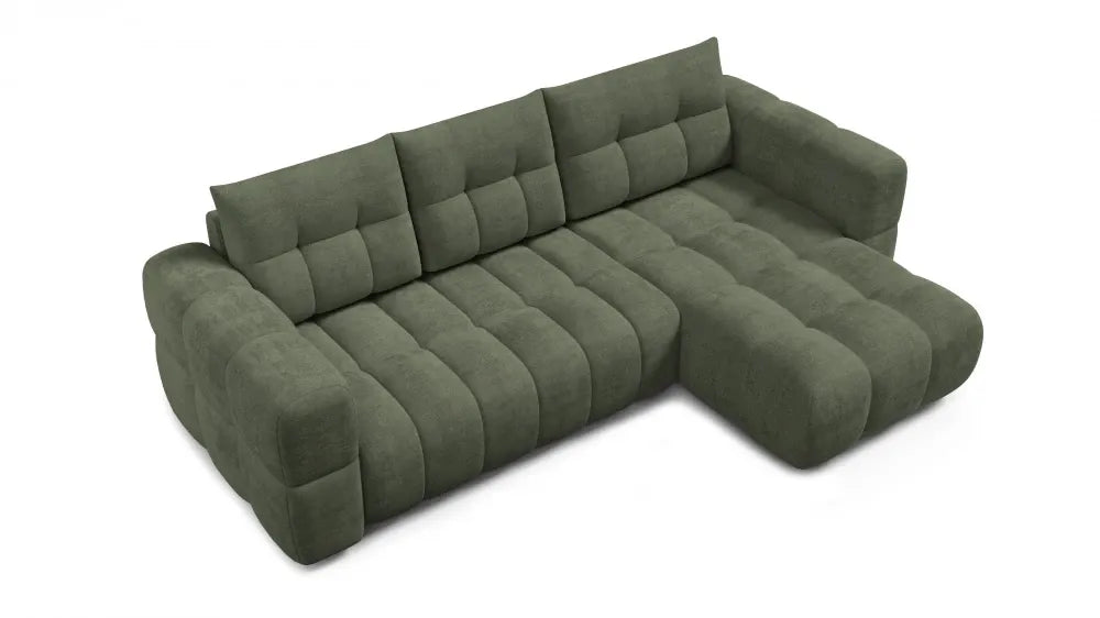 Coltar in forma de L tapitat cu material pet friendly Alias verde L264 x 160cm