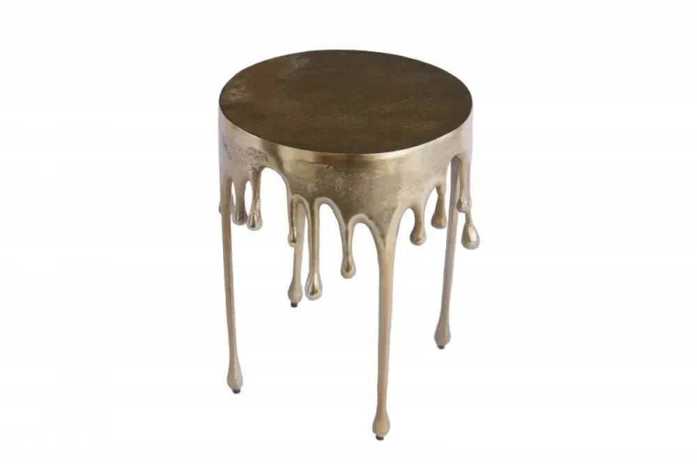 Masuta laterala Rotunda din Metal Auriu D37xH51cm Liquid