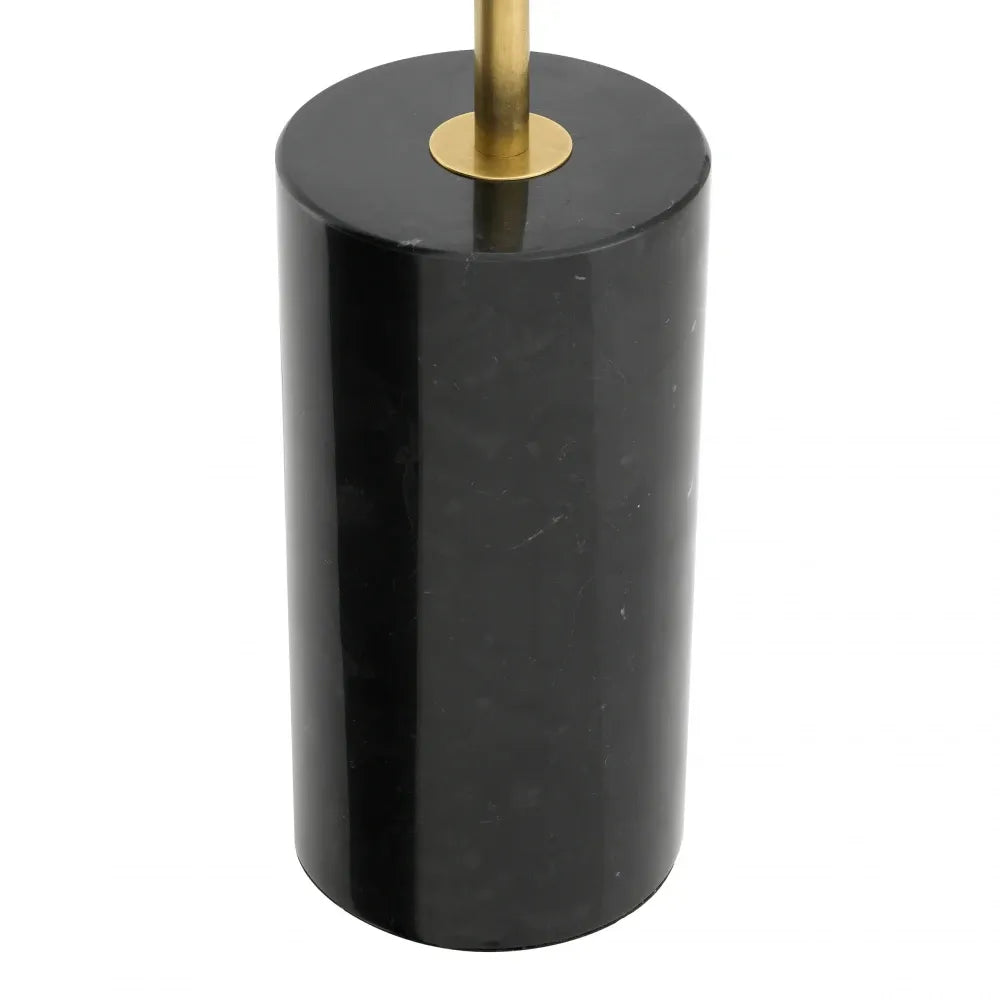 Lampa de podea din Metal/Marmura Alama/Negru si Sticla Alb H190xL44cm Tempo Eichholtz