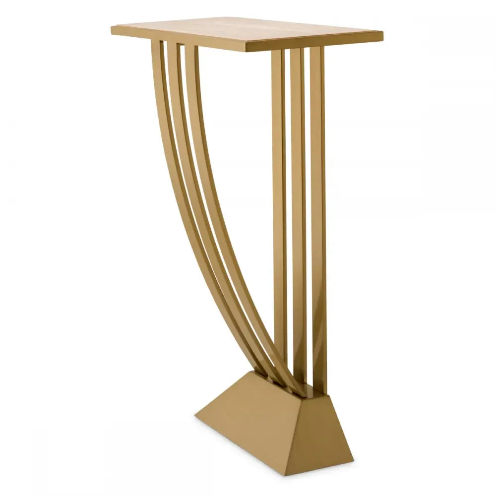 Consola din Travertin Bej si Metal Alama L70xH92.5cm Beau Deco Eichholtz