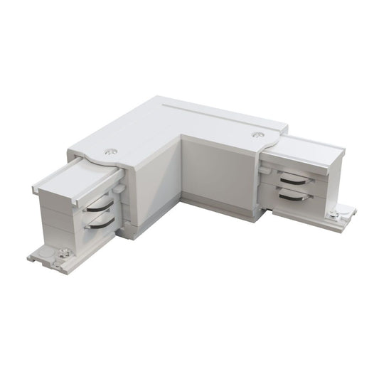 Conector L drept pentru sina trifazata din Plastic Alb L10xH3cm Accessories for tracks Trinity