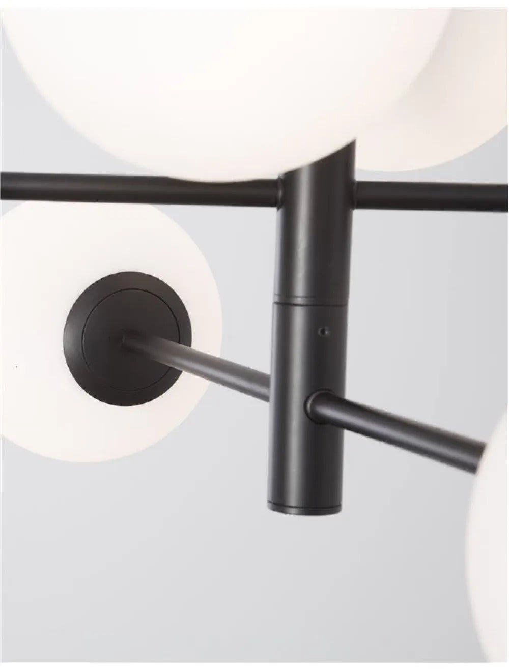 Lustra structura din Metal Negru si abajur din Sticla Alb H120xL70cm IP20 IMPERO