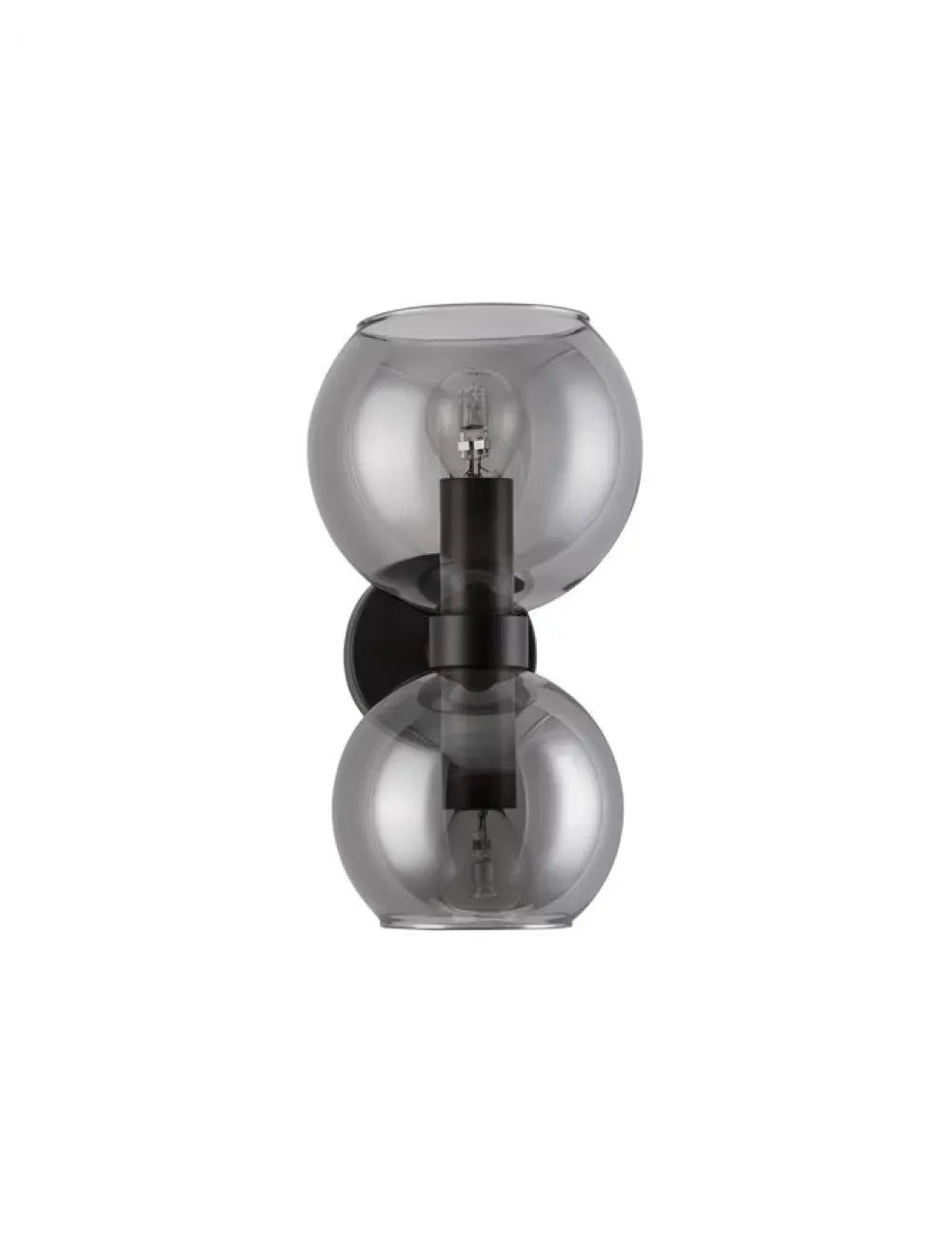 Aplica de perete structura din Metal Negru si abajur din Sticla Fumuriu H25.5xL15cm IP20 PALMER