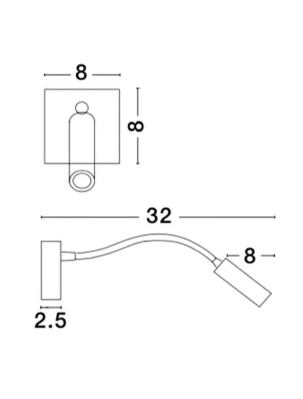 Aplica de perete din Aluminiu Argintiu H31xL32cm IP20 3W 190lm 3000k MADISON