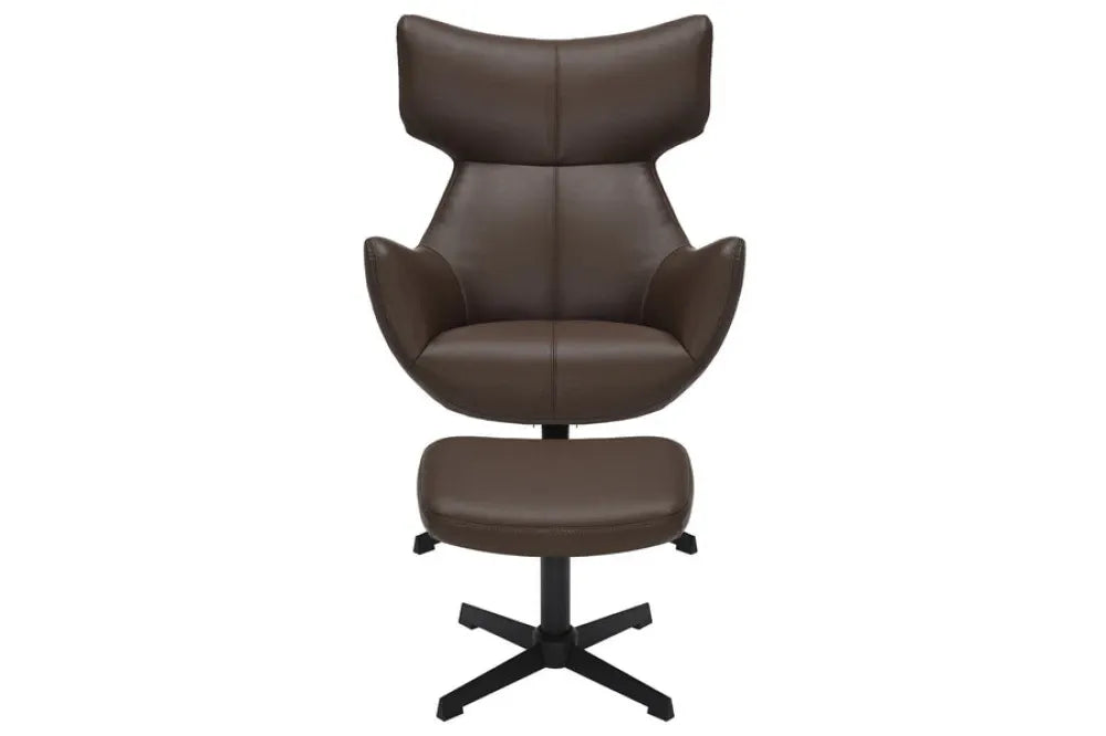Fotoliu din Piele artificiala Maro si Metal Negru Hx103Lx75xA78cm Vogue