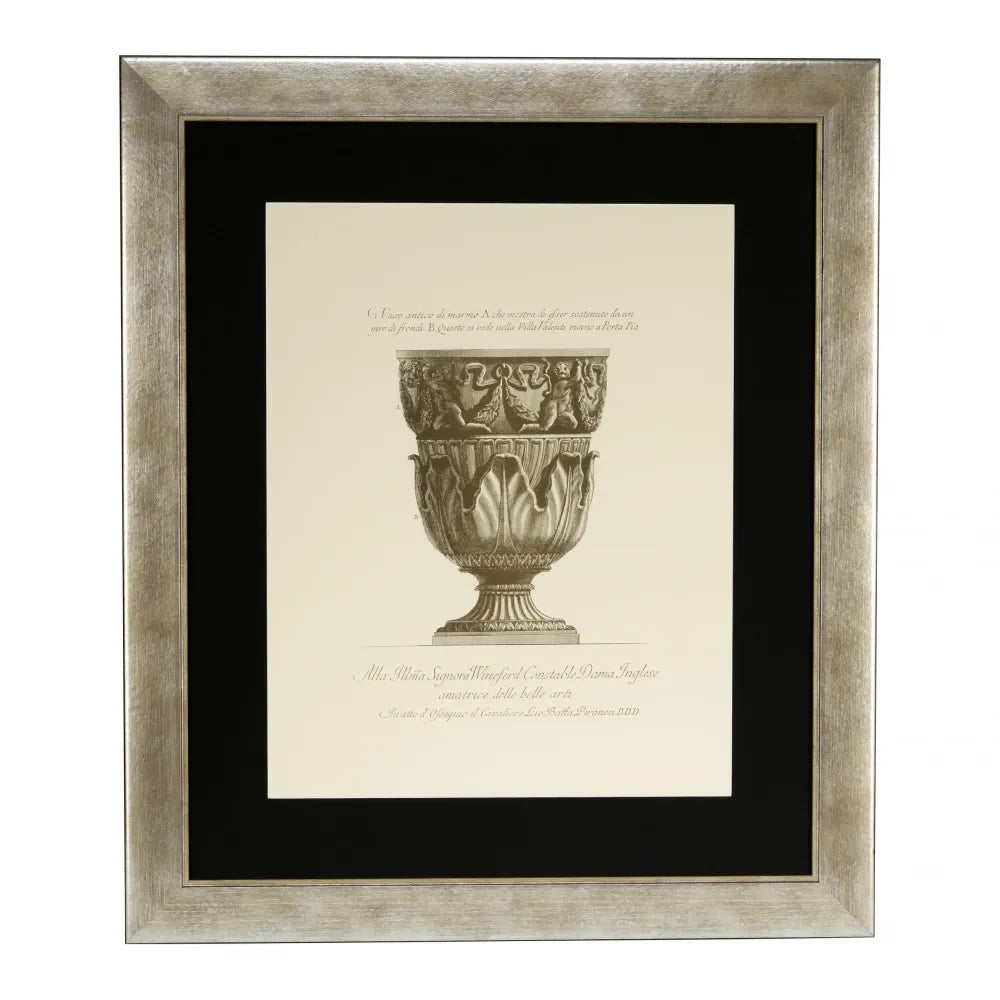 Set 4 tablouri print cu rama din Lemn Argintiu L59xH69cm Giovanni Battista Eichholtz