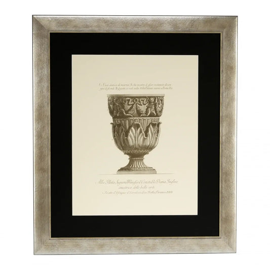 Set 4 tablouri print cu rama din Lemn Argintiu L59xH69cm Giovanni Battista Eichholtz